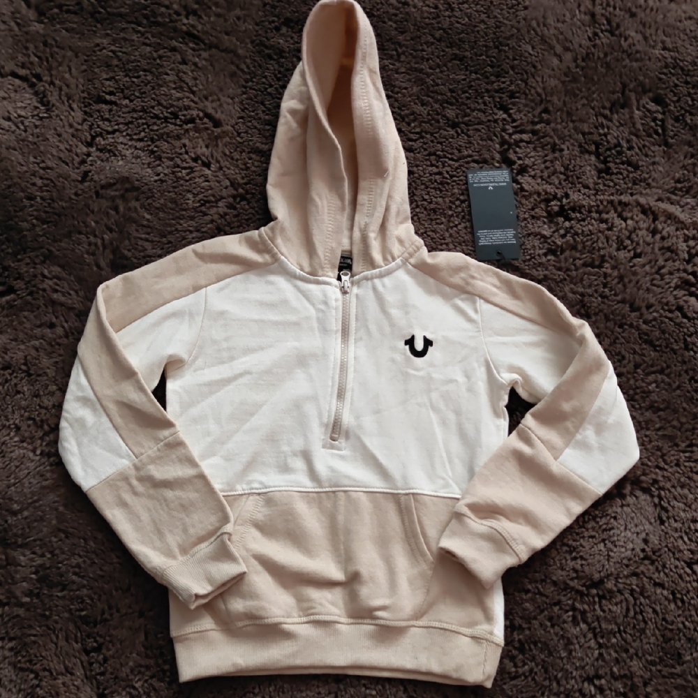 True Religion Kids Beige and White Hoodie